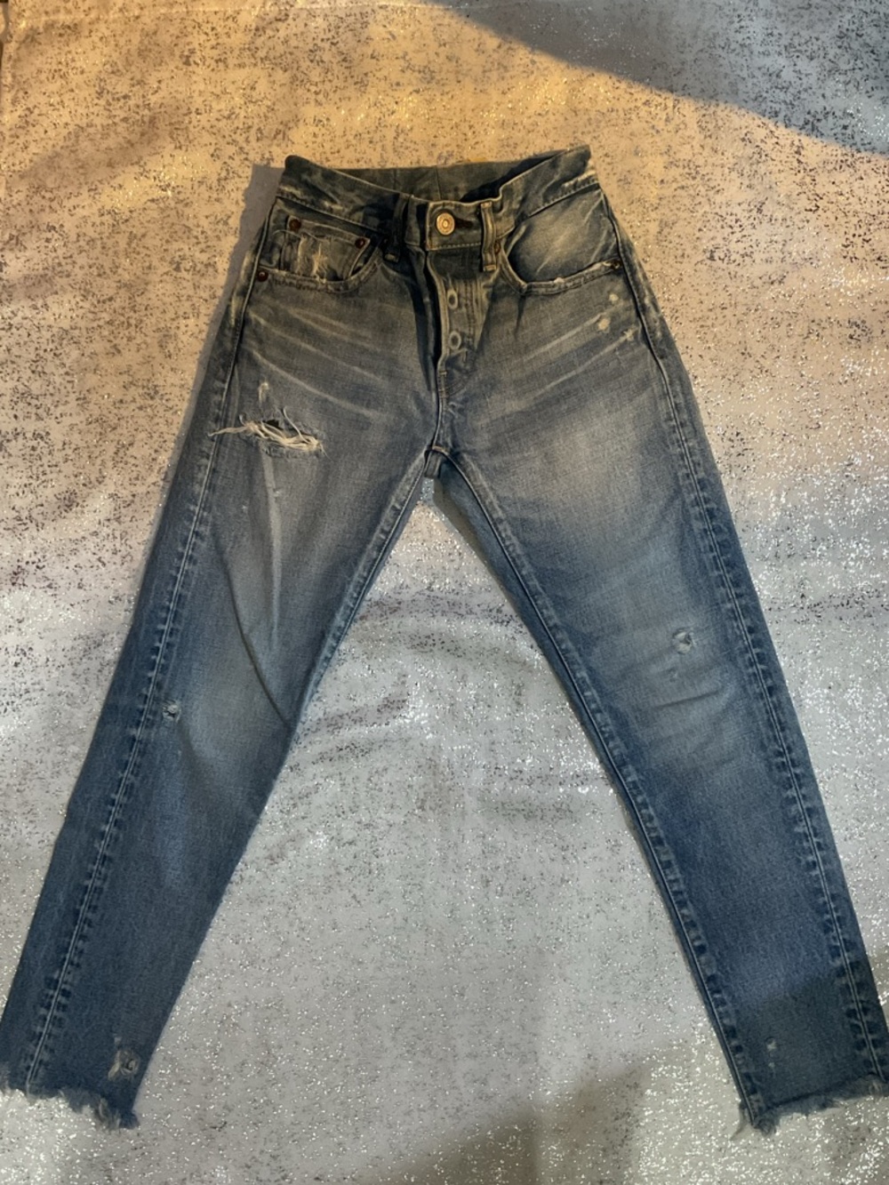 Moussy Skinny Distressed Blue Jeans